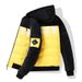 Padded-on Men's Embroidery Down Cotton Thickened Contrasting Color Loose Removable Hat Double-sided Hooded Padded Jacket Men_viptrois.com