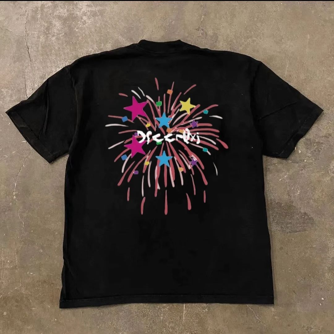 230g American Summer Trendy Brand Short Sleeved T-shirt For Men, Made Of Pure Cotton, Versatile, Sports Printed, Niche_viptrois.com