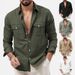 Men's Clothing New Men's Shirts Multi Pocket Casual Long Sleeved Tops For Men_viptrois.com
