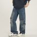 Men's Multi-pocket Cargo Jeans Loose Niche Straight Leg Wide Leg Retro Washed Jeans_viptrois.com