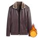 Men's leather jacket Men's leather jacket with fleece thermal leather_viptrois.com