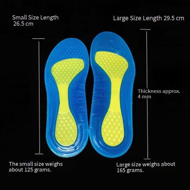Silicone Sports Shock Absorbing Insoles Thickened Men's And Women's Full Pads Extra Large Running Basketball Insoles Military Training Insoles_viptrois.com