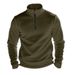 2025 Fashion Outerwear Men's Stand Collar Half Zipper Pure Color Long Sleeve Casual Loose Polar Fleece Sweatshirts_viptrois.com
