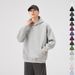 Men's Heavyweight Hooded Sweatshirt – Unisex Oversized Pullover With Side Pockets (Black/Navy/Heather Grey/More)_viptrois.com