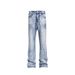 Men's Clothing Street Fashion Jeans Retro Distressed Black Gray Patches Paint Hip Hop Elastic Slim Fit Skinny Pants Men's Trend_viptrois.com