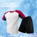 Men's Clothing Ice Silk Crew Neck T-Shirt Plus Size Quick Drying Short Sleeve Sports Suit Two Piece Set_viptrois.com