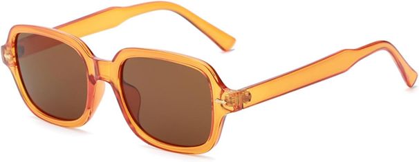 Vintage Rectangle Oval Women Men Yellow Gradient Glasses Retro Tinted Sunglasses UV 400 Protection_viptrois.com
