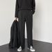 Men's High Street Style Split Hem Dress Pants Fashionable Versatile Straight Leg Floor Length Loose Drape Hong Kong Style_viptrois.com