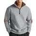 The New Spring And Autumn High-neck Half-lapel Zipper Hoodie Is Fashionable, Simple And Retro For Men Going Out_viptrois.com