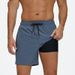New Men's Beach Pants Quick-Drying Double-Layer Swim Pants Printed Casual Sports Shorts_viptrois.com
