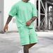 Oam Men's Summer 2-Piece Outfit, Lightweight Quick-Dry Short Sleeve T-Shirt & Shorts Set, Athletic Casual Lounge Wear, Multiple Colors_viptrois.com