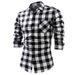 Men's Clothing Brushed Plaid Shirt Men's Long Sleeved Casual Shirt Men's Flannel Shirt Men's Cross Border Hot Selling_viptrois.com