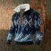 Monochrome Man- 2025 European And American Cross-Border Autumn Winter New Style Fur Collar Trendy Casual Loose 3D Printed Half-Zip_viptrois.com