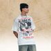 American Sree Syle Spray-pained Faded Pure Coon 300g Disressed Ripped Men's Loose Casual Shor-sleeve_viptrois.com