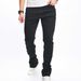 Trendy Tight Fitting Micro Flared Denim Pants For Men's Commuting, Small Horn Solid Color Jeans_viptrois.com