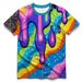 Men's Clothing Men's Wear Rainbow Checkered Neon Graffiti 3d Pure Cotton Full Print Direct Injection Hip Hop Skin Friendly Short Sleeved Pullover T_viptrois.com