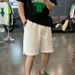 Men's Casual Summer Jacquard Shorts Loose Fit Mid Waist Drawstring Trendy Brand Stylish Sophisticated Five Point Beach Shorts_viptrois.com