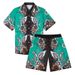 Men's Clothing Thin Five Point Sleeve Suit Men's Summer Large Size Loose Mid Sleeve T Shirt Pleated Two Piece Sportswear_viptrois.com