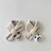 Children's scarf and gloves two-piece windproof warm cross plush baby bib_viptrois.com