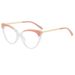 Leopard Print Anti Blue Light Flat Glasses Full Frame Cat Eye Glasses Fashion Street Shooting Face Showing Small Glasses Frame_viptrois.com