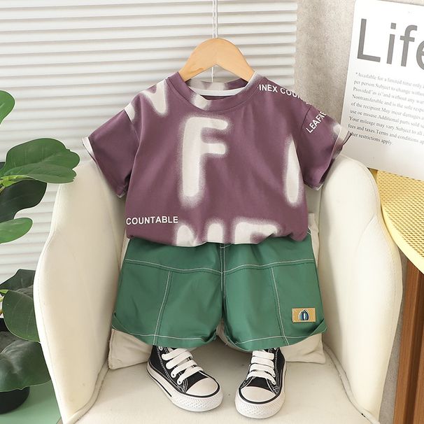 Boys Suits New Summer Children's Short Sleeved Clothes Baby Cool And Fashionable Children's Clothes_viptrois.com