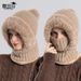 8410 Knitted Scarf Mask Integrated For Women Winter Cycling Windproof Fleece-Lined Warm Knit Hat_viptrois.com