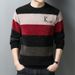 Pure 2023 Autumn Winter New Chenille Sweater Round Neck Fleece Lined Thickened Men's Warm Knitted Base Shirt_viptrois.com