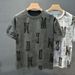 Summer New Trendy Luxury Breathable Letter Printing Men's Niche Round Neck Short Sleeve Trendy Wear Top Medium Sleeve T-shirt_viptrois.com