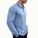 Men's Casual Long-Sleeve Polo Shirt – Breathable & Versatile Top For Work & Leisure (Stretch Comfort, Wrinkle-Resistant, Unisex Fit)_viptrois.com