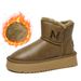 Cotton boots plus fleece thickened bright-faced women's boots fashion everything with warm cotton shoes_viptrois.com