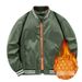 Unisex Colorblock Baseball Jacket - Winter Pilot Bomber Coat With Stand Collar, Japanese Workwear Style, Thickened Nylon Blend For Casual Outwear_viptrois.com