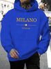 Men's Autumn And Winter Casual Fashionable Loose Hooded Sweatshirt MILANO ITALIA Pattern Printed Warm Long Sleeved Pullover_viptrois.com