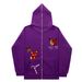 Hoodie Sweatshirt Gothic High Street Full Zipper Oversized Unisex Streetwear Y2 Jacket_viptrois.com