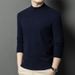 Pure Cross-Border Winter New Style Fine Wool Half Turtleneck Warm Knitted Young And Middle-Aged Casual Solid Color_viptrois.com