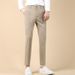 Men's Summer Slim Fit Dress Pants, Breathable & Wrinkle-Resistant, Straight Cut Casual Office Trousers (Black/Gray/Khaki)_viptrois.com