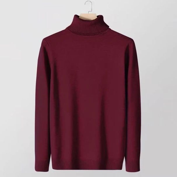 Pure Turtleneck Sweater For Men, Autumn And Winter New Slim Fit Base Layer Knitted Sweater, Korean Style Trendy Versatile_viptrois.com