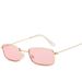 Square Small Metal Thin Frame Sunglasses Women's Colorful Ocean Film Glasses_viptrois.com