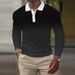 Men's & Women's Gradient Color Long Sleeve Polo Shirt - Fashionable Casual Wear For Autumn & Winter_viptrois.com