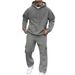 Men's Hooded Sweatshirt & Jogger Set – Thickened Loose Fit For Running, Gym & Casual Wear_viptrois.com