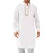 Men's Clothing Fashionable Simple Long Embroidered Muslim Robe_viptrois.com