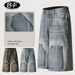 Men's Clothing Street Stitching Design Jeans Loose Trousers_viptrois.com