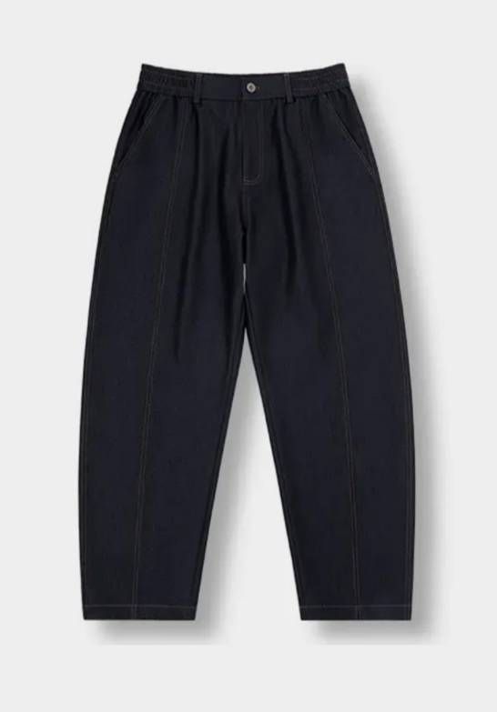 Men's Clothing Autumn Thickened Cationic Men's Jeans Design, Flowy Finish, High Stretch Yarn Casual Pants, Loose Fit Long Trousers_viptrois.com