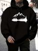 Men's Autumn And Winter Casual Fashionable Loose Hooded Sweatshirt With Mountain Reflection Pattern Printed Warm Long Sleeved Pullover_viptrois.com