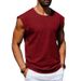 Men's Summer New Style Sleeveless T-shirt For Teenagers - Casual Loose Pure Color Lightweight Blazer-style T-shirt For Men_viptrois.com