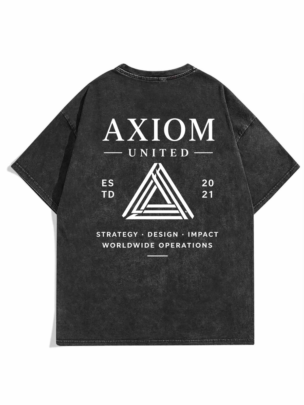 Men's Clothing Heavy Washed Cotton Short Sleeved T Shirt Casual Trend Unisex Summer Ins Black Round Neck Top Trendy Versatile Half Sleeve_viptrois.com