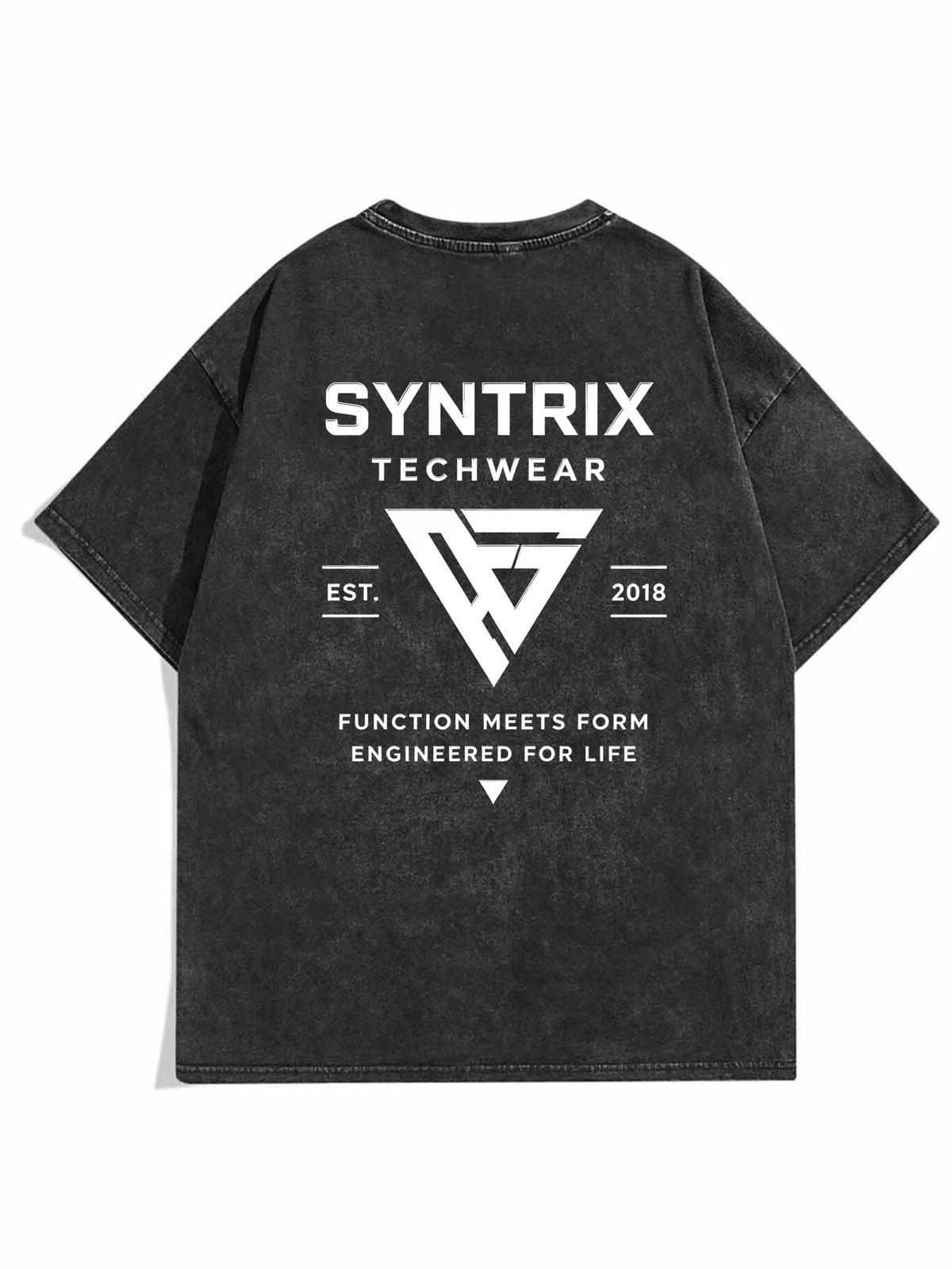 Men's Clothing Heavy Washed Cotton Short Sleeved T Shirt Casual Trend Unisex Summer Ins Black Round Neck Top Trendy Versatile Half Sleeve_viptrois.com