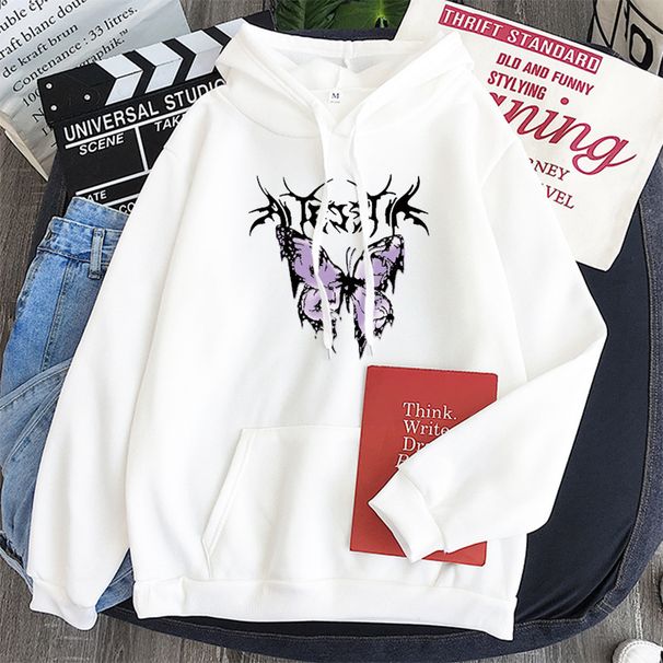 Punk Big Butterfly Sweatshirtss Harajuku Dark Sweatshirts Aesthetic Couple Hip Hop Gothic Streetwear Clothing Hoodies_viptrois.com