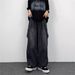Wide-Leg Large Pocket Cargo Pants For Men Summer New Unisex Loose Straight Jeans Stylish_viptrois.com