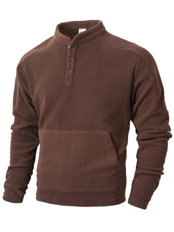 Men's Slim-Fit Stand Collar Sweatshirt – European Minimalist Long Sleeve Top (Camel/Black/Grey, Sizes S-XXXL)_viptrois.com