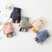 Winter Warm Half Finger Flip Knitted Gloves For Boys And Girls Students Rainbow Writing Cute Gloves_viptrois.com